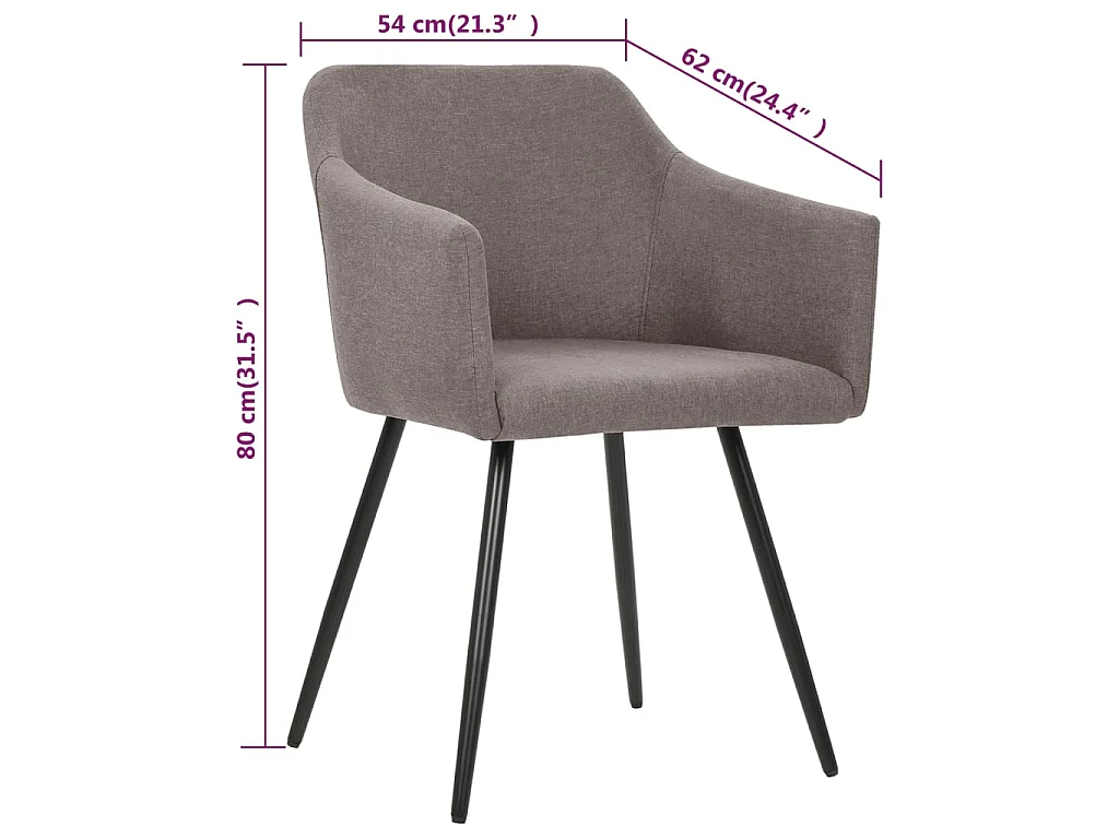 Esszimmerstühle 2 Stk. Taupe Stoff