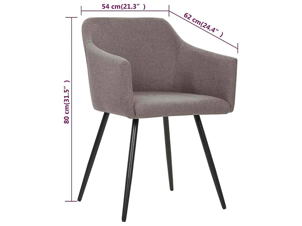 Esszimmerstühle 2 Stk. Taupe Stoff