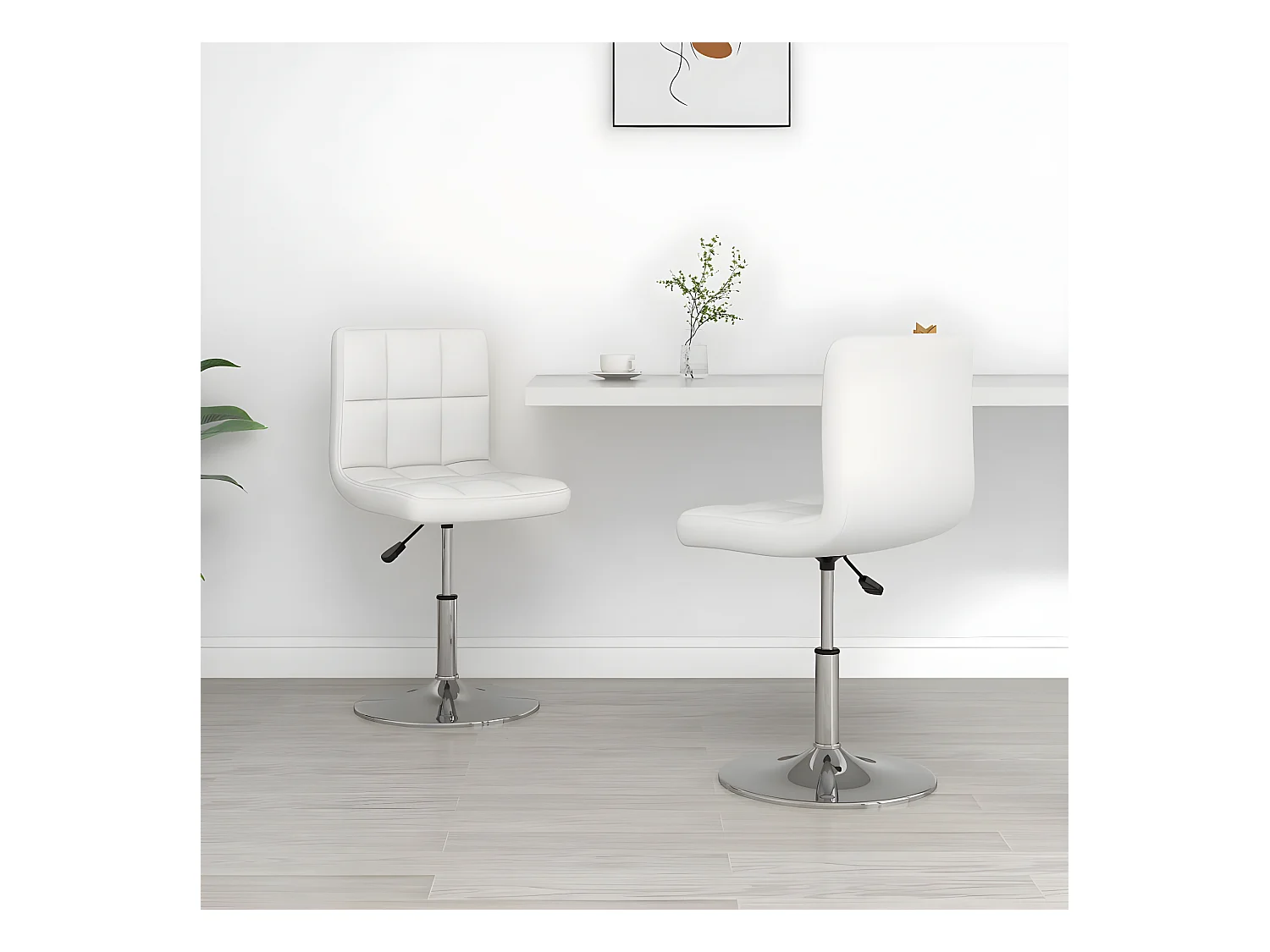 Eetkamerstoelen 2 st kunstleer wit