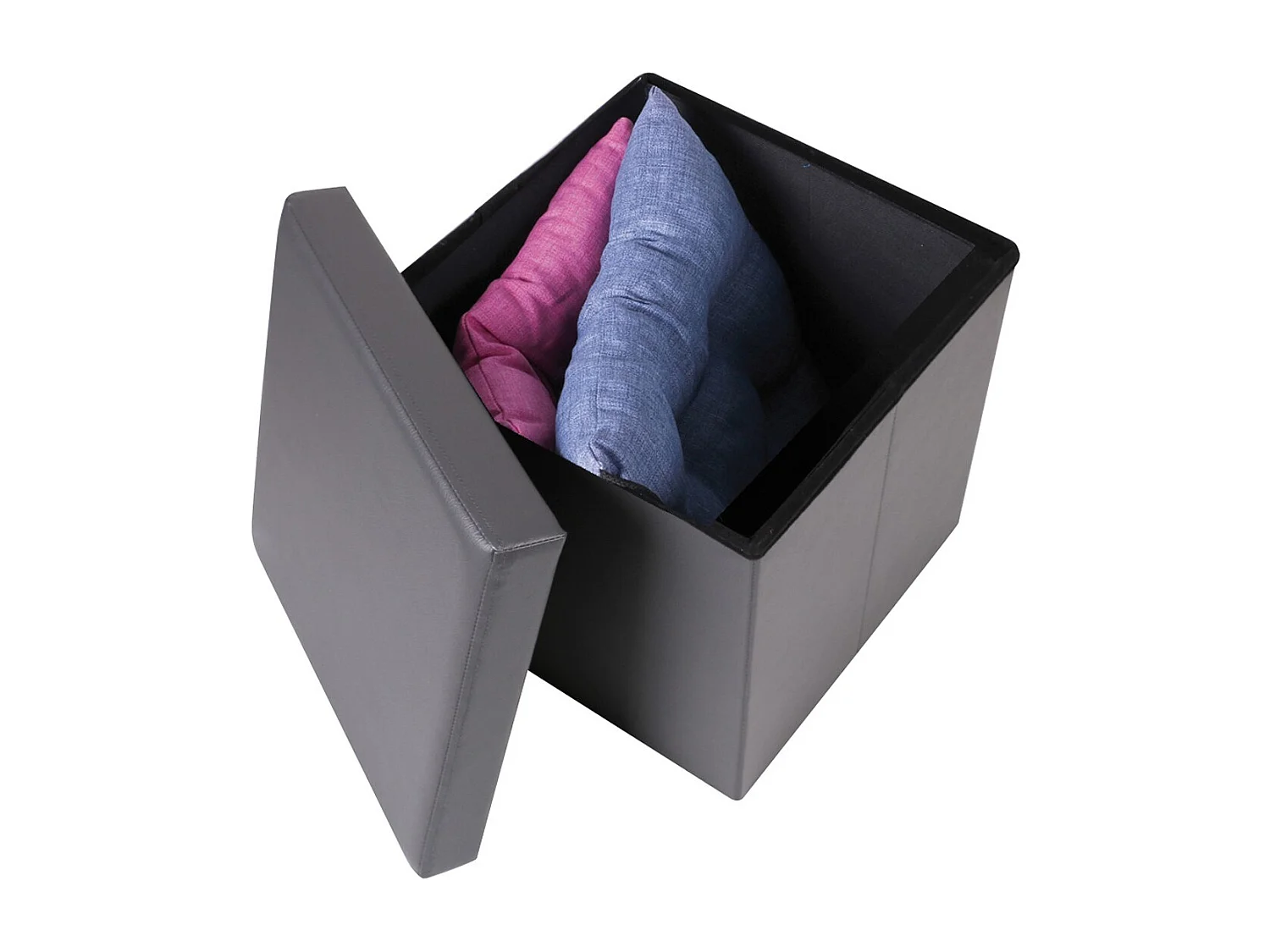 Pouf de rangement pliable - 37,5 x 37,5 x 37,5 cm