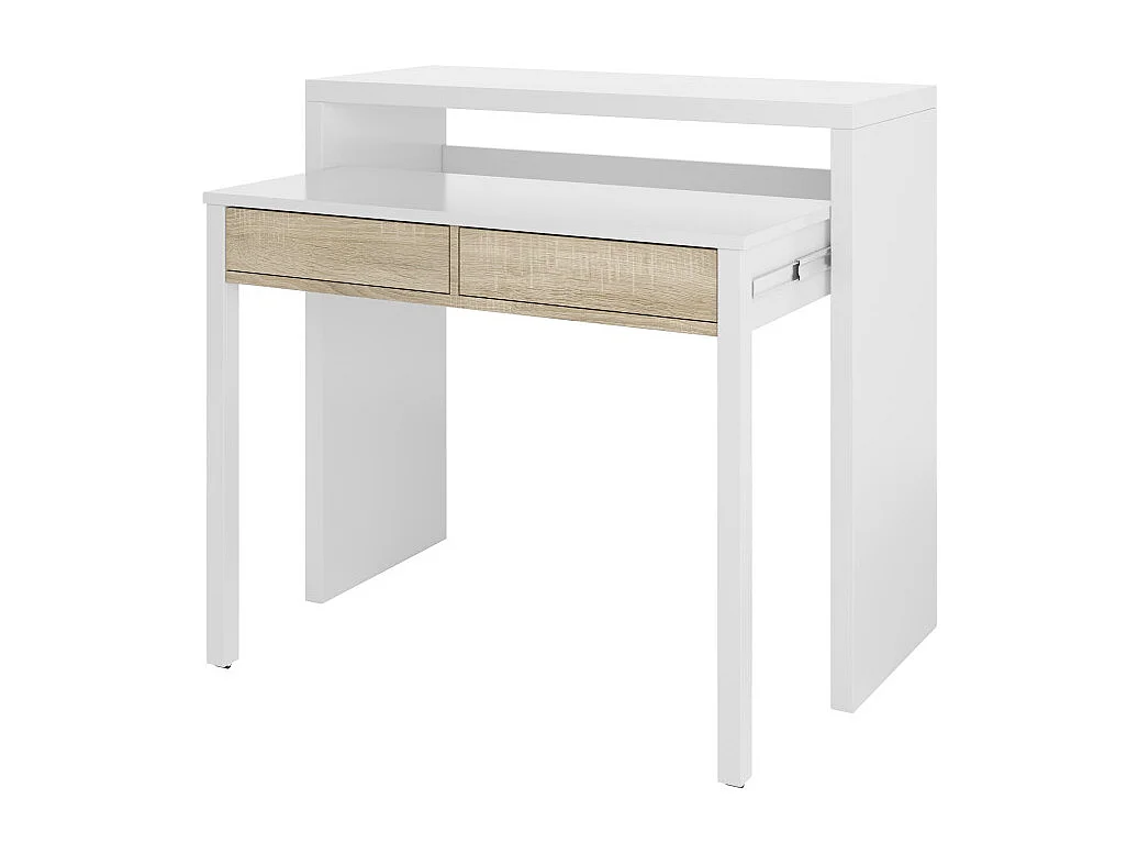 Mesa escritorio extensible con 2 cajones - L100 cm - Consola