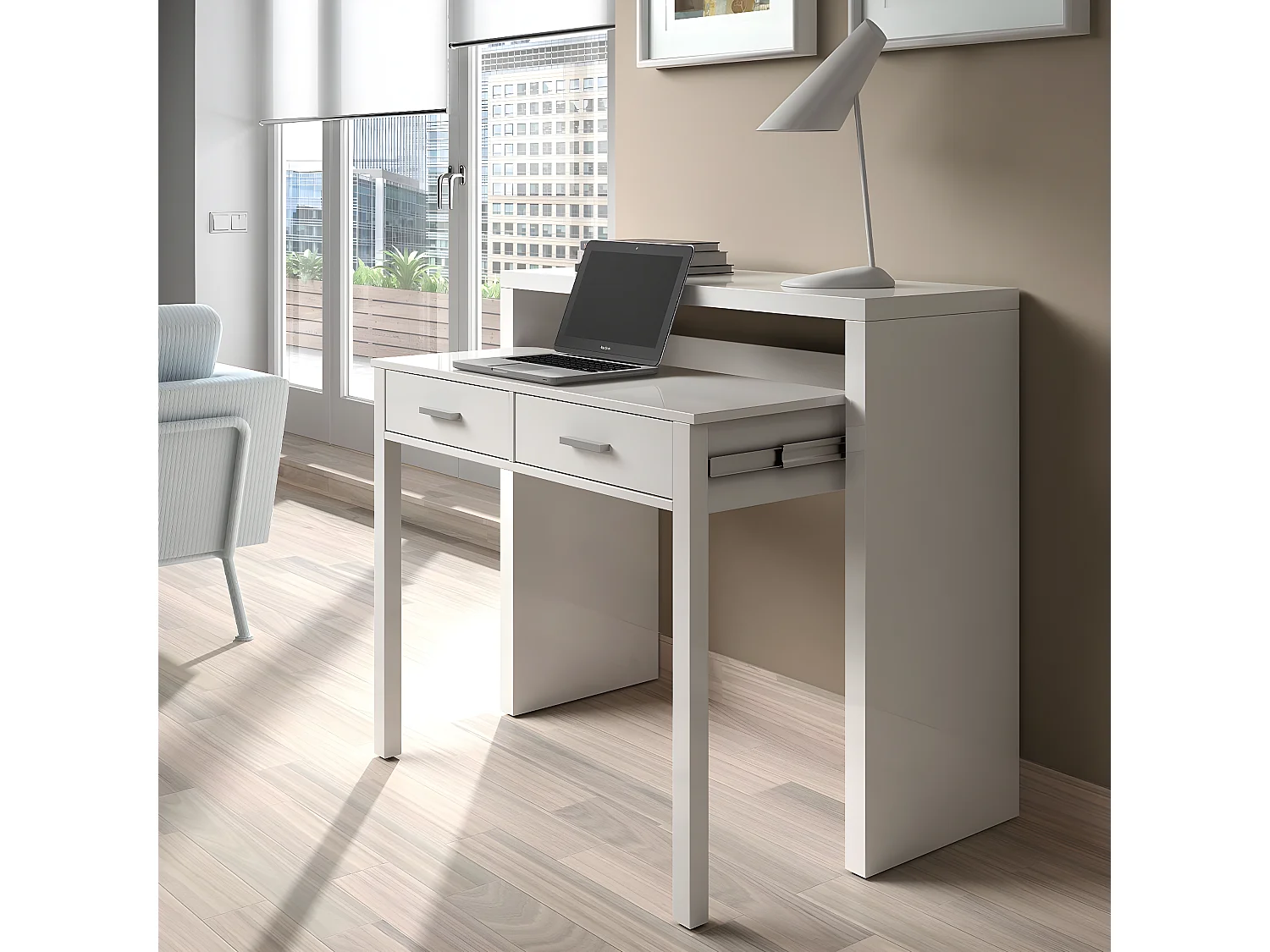 Konsolenschreibtisch ausziehbar mit 2 Schubladen - L100 cm Consola