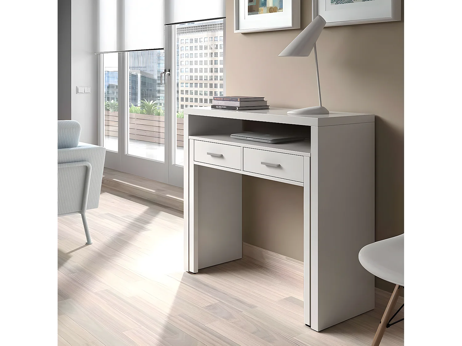 Konsolenschreibtisch ausziehbar mit 2 Schubladen - L100 cm Consola