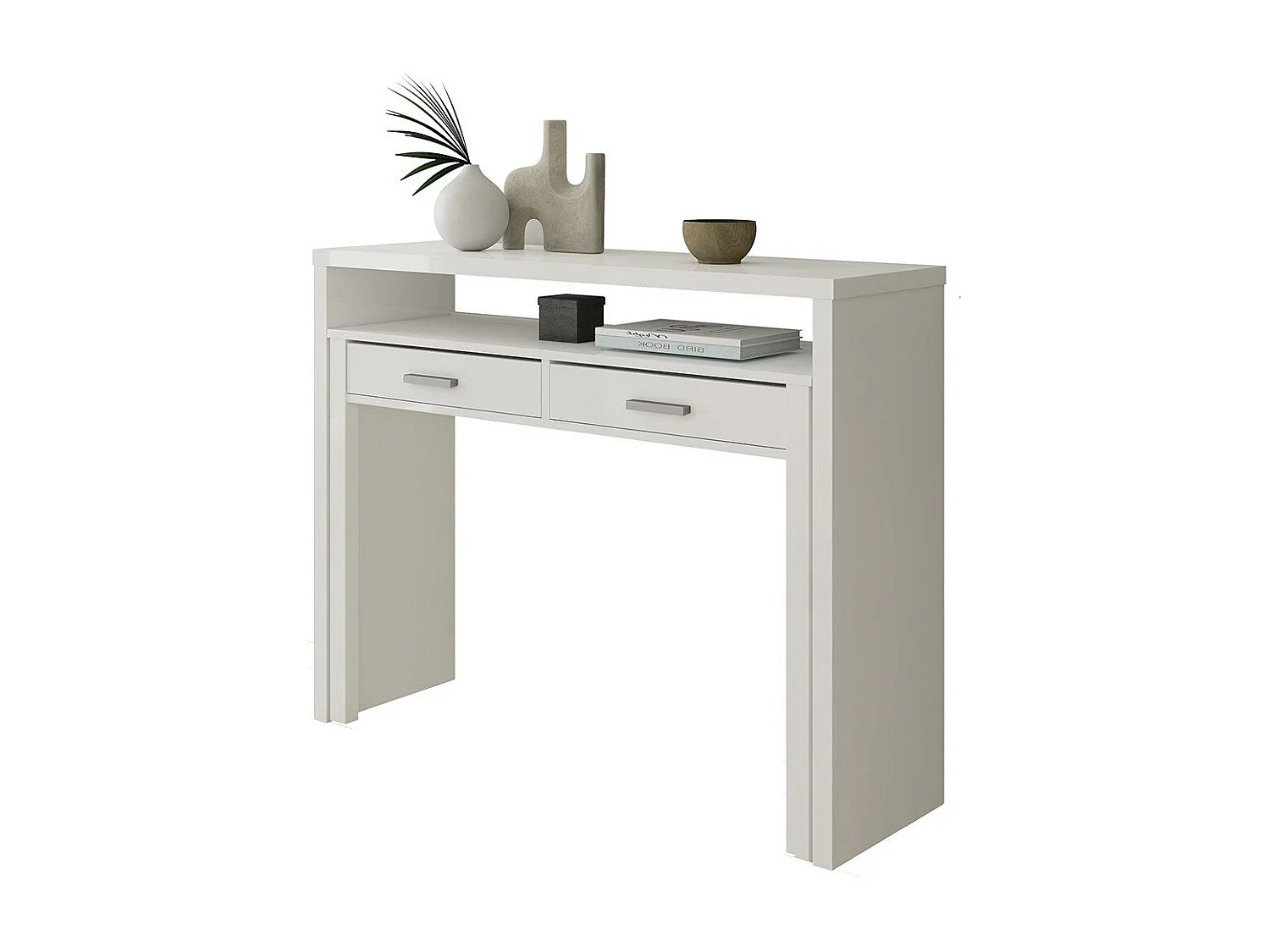 Bureau console extensible 2 tiroirs Consola - L100 cm