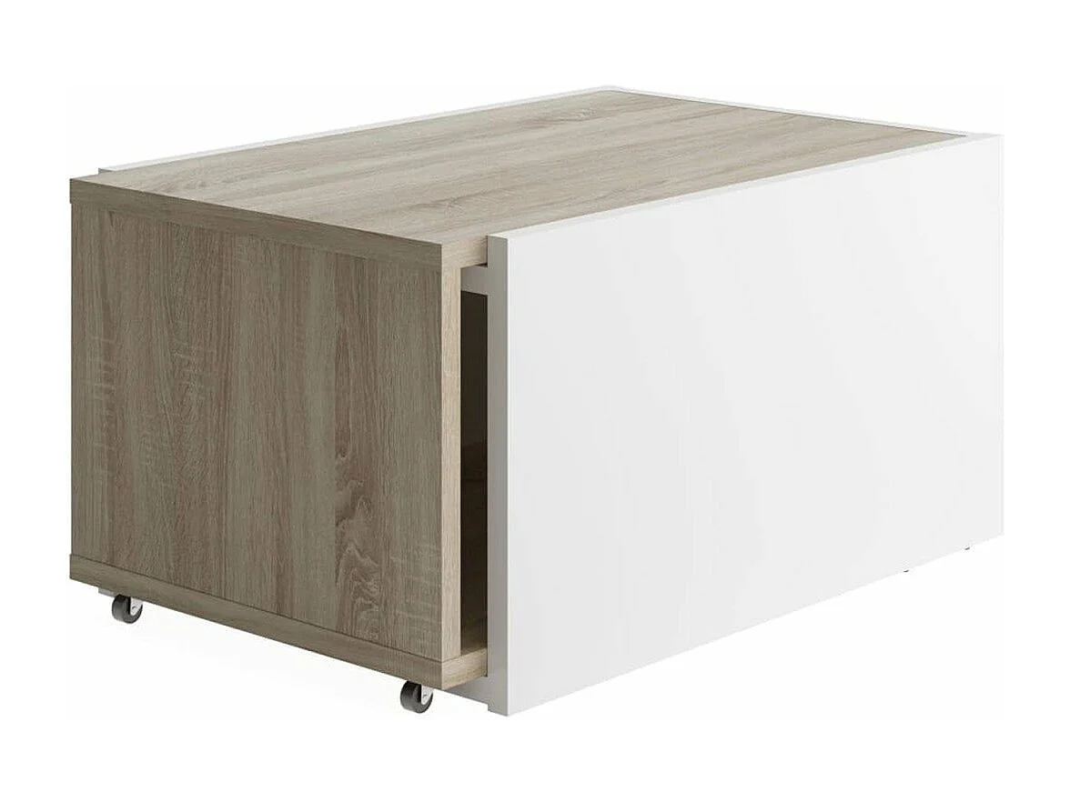 Table Basse Extensible avec Caisson Coulissant L74-125 cm - Slide