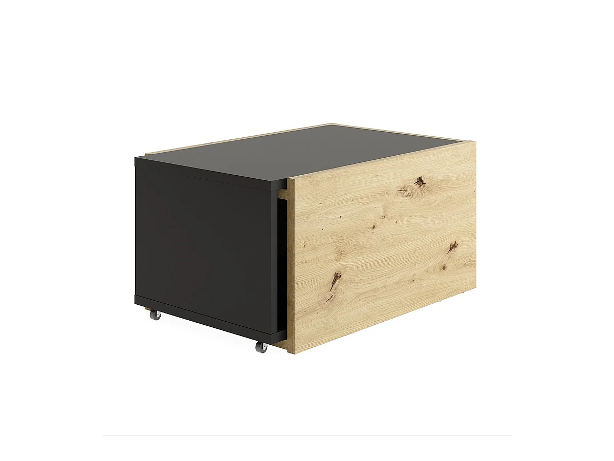 Table Basse Extensible avec Caisson Coulissant L74-125 cm - Slide