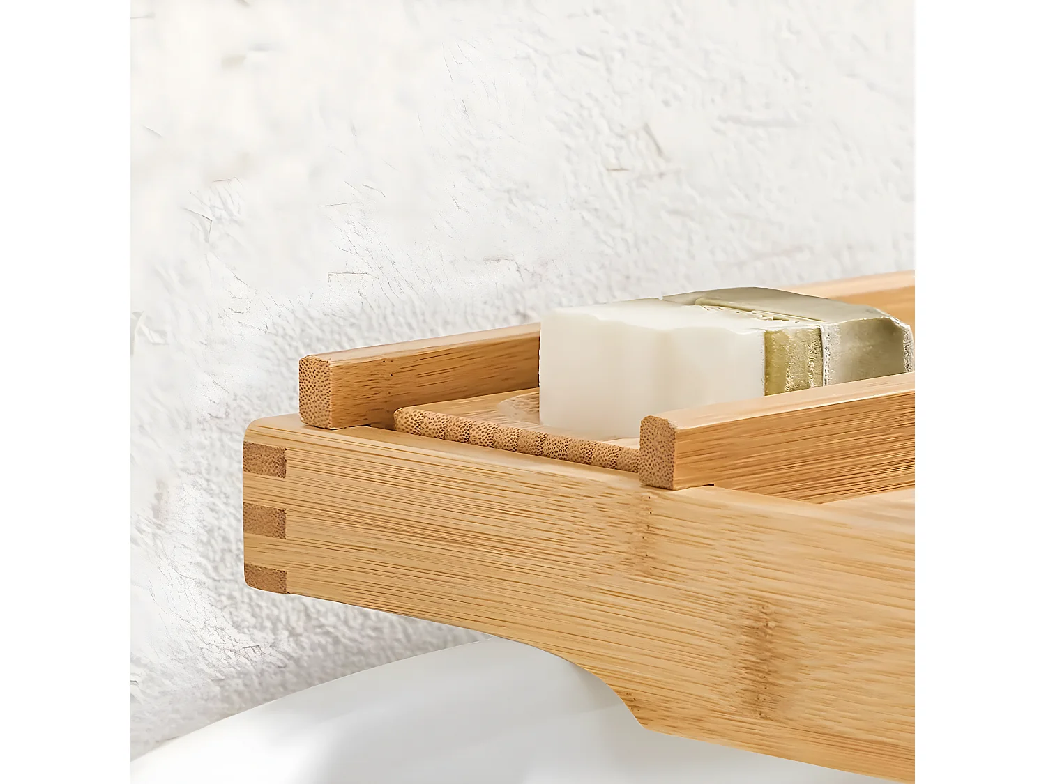 Pont de Baignoire Extensible en Bambou - L75/109 cm