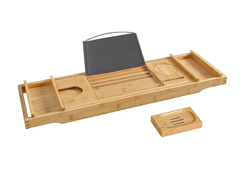 ausziehbarer Badewannenaufsatz aus Bambus - L75/109 cm