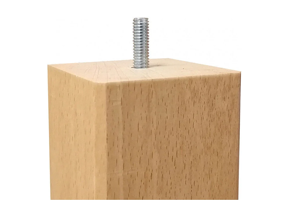 Lot de 4 pieds de meuble 15x7 carré en bois de hêtre - PIEDS DE LIT