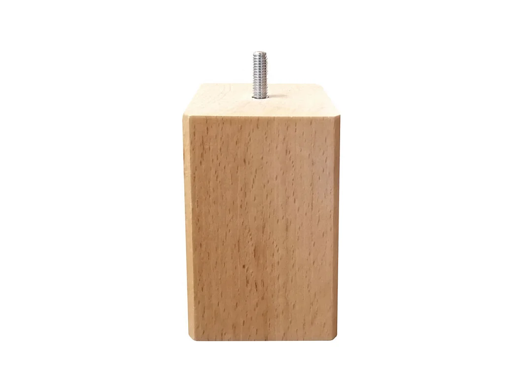 Lot de 4 pieds de meuble 15x7 carré en bois de hêtre - PIEDS DE LIT