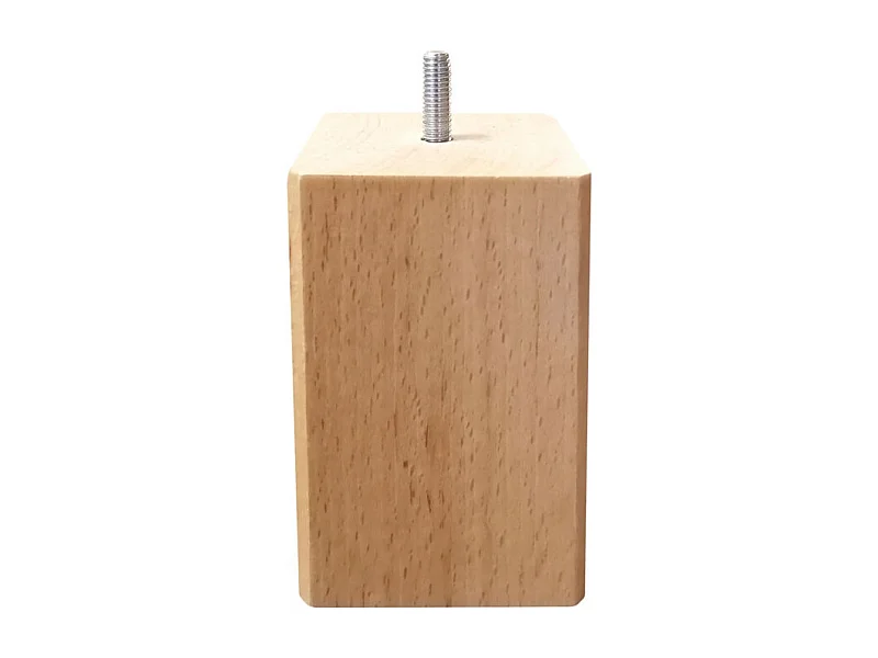 Lot de 4 pieds de meuble 15x7 carré en bois de hêtre - PIEDS DE LIT