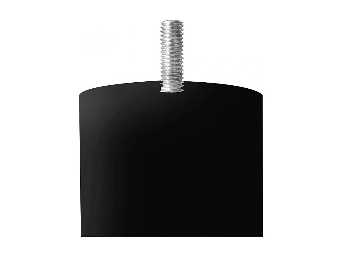 Lot de 4 pieds de meuble noir 25x6 rond bois de hêtre - PIEDS DE LIT