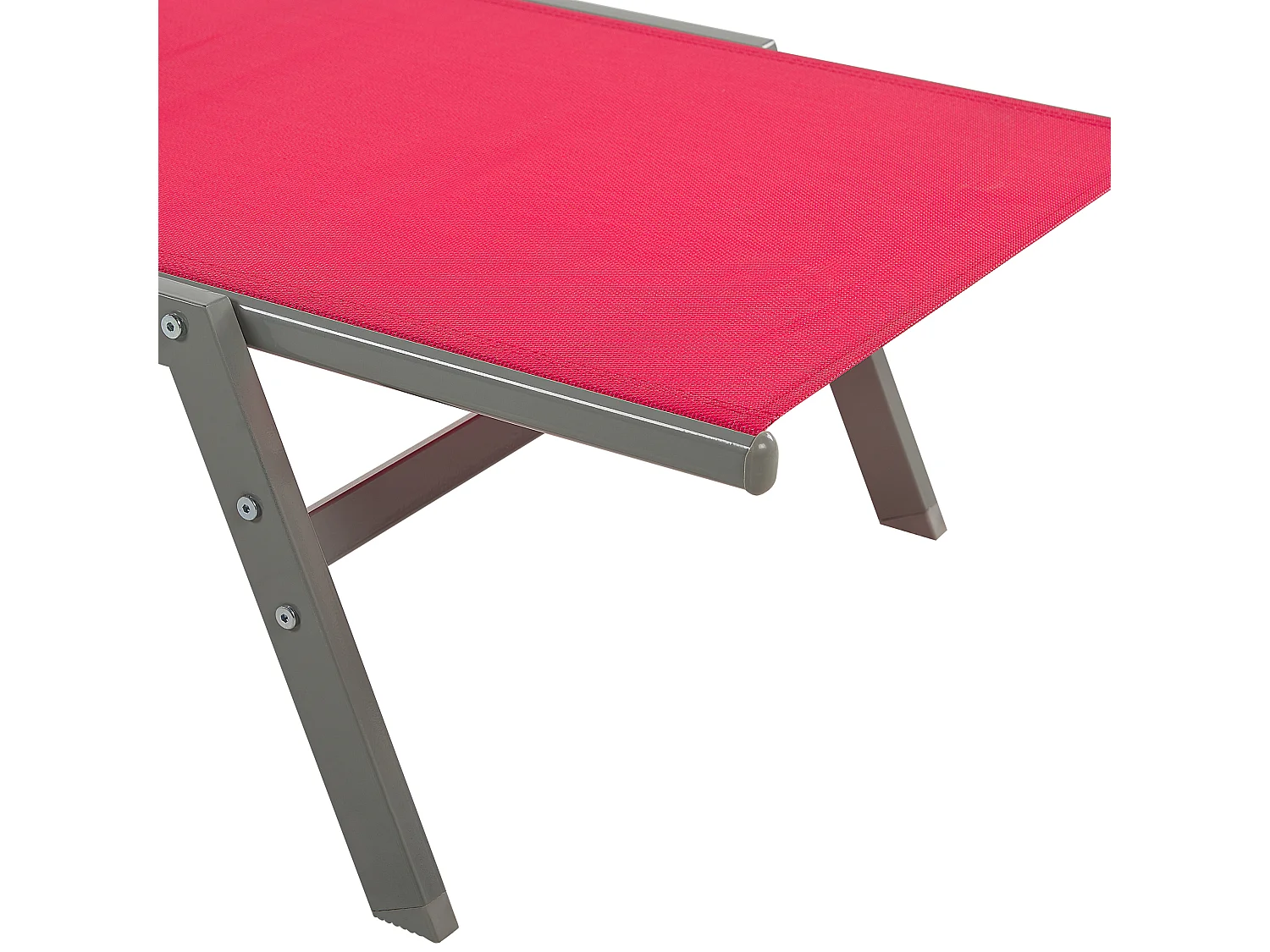 Sonnenliege aus Stahl mit Textilbespannung rot rollbar verstellbar Levanzo