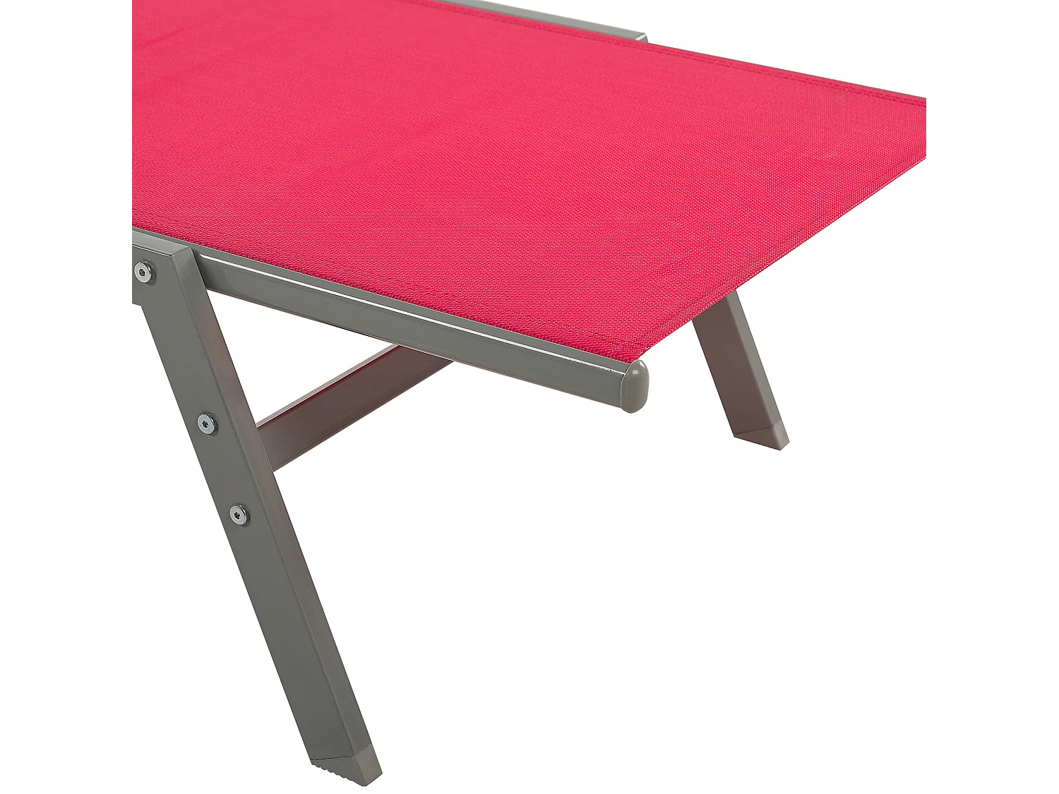 Leżak ogrodowy LEVANZO Rozkładany Metal Czerwony