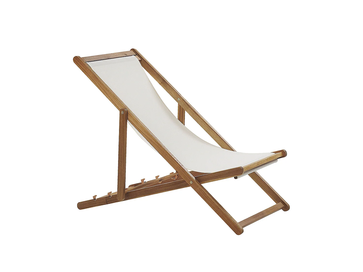 Lot de 2 chiliennes pliantes ANZIO avec tissus de remplacement Motif floral Acacia Marron clair