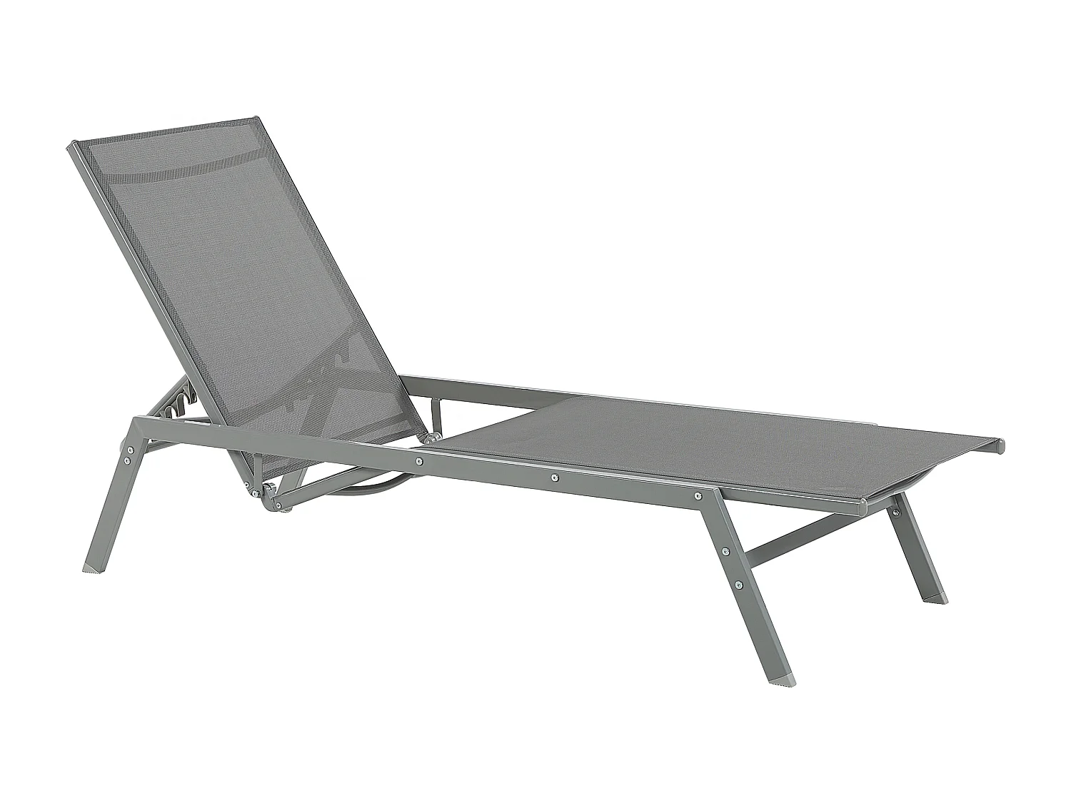 Moderne Sonnenliege aus Stahl mit Textilbespannung grau verstellbar Vernazza