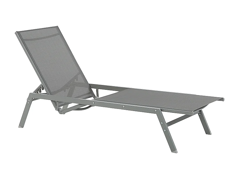 Leżak ogrodowy VERNAZZA Rozkładany Metal Szary