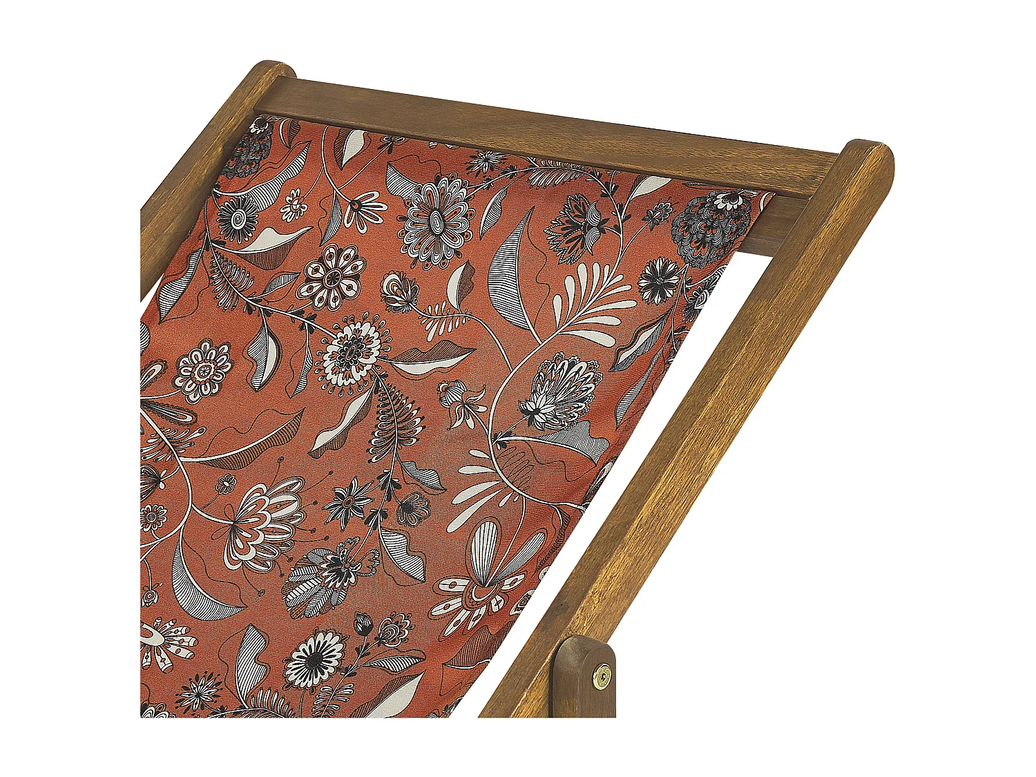 Lot de 2 chiliennes pliantes ANZIO avec tissus de remplacement Motif floral Acacia Marron clair