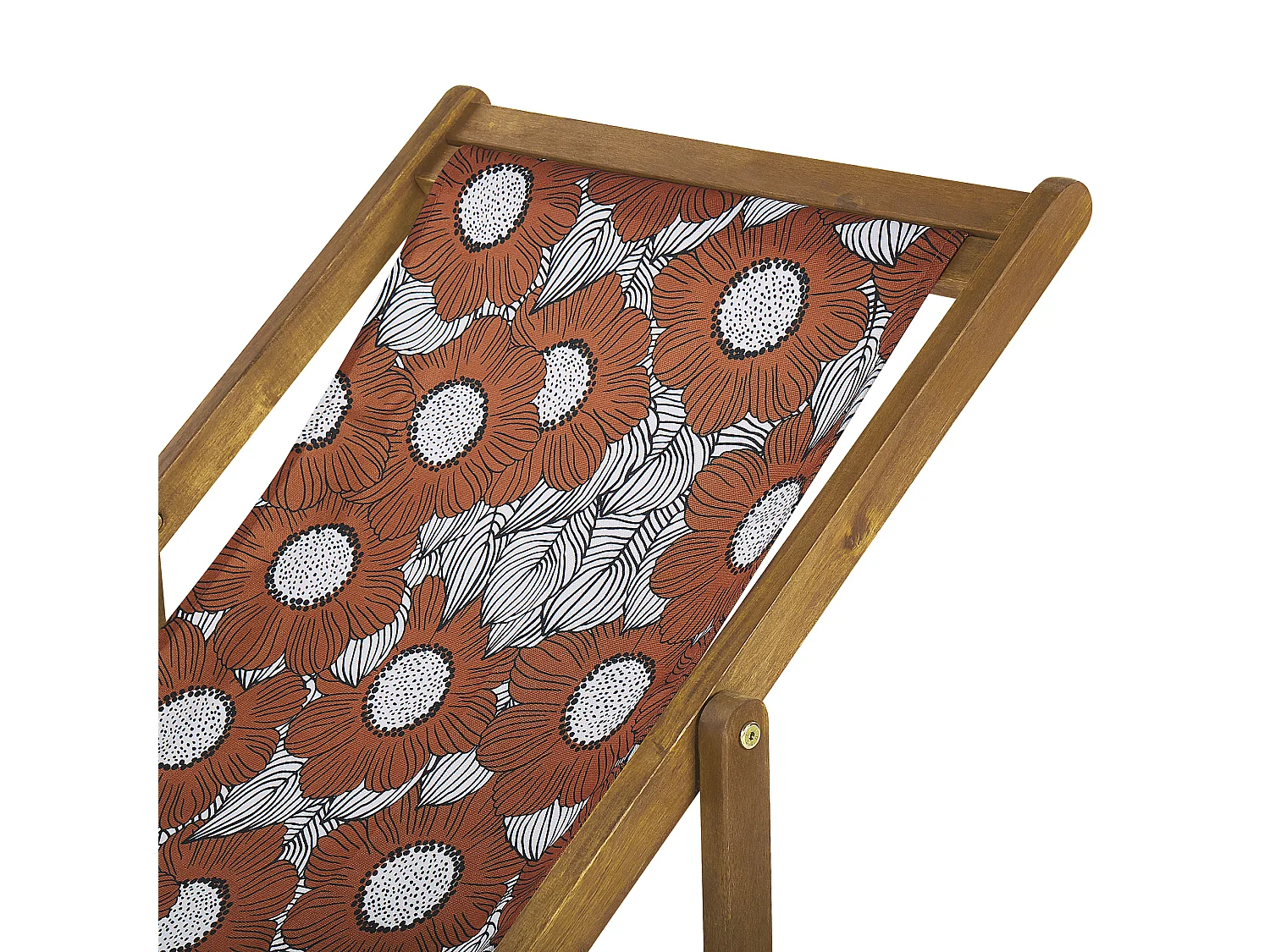 Lot de 2 chiliennes pliantes ANZIO avec tissus de remplacement Motif floral Acacia Marron clair