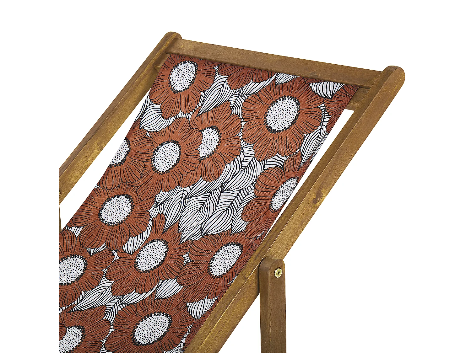 Set di 2 sedie a sdraio pieghevoli ANZIO con Tessuti di Ricambio Motivo floreale Legno d'acacia Marrone chiaro