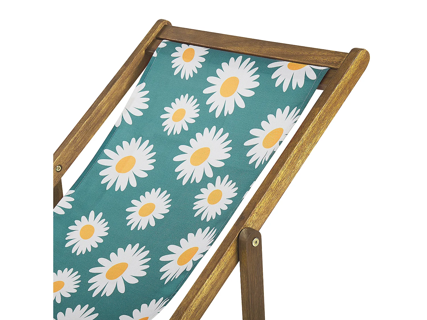 Lot de 2 chiliennes pliantes ANZIO avec tissus de remplacement Motif floral Acacia Marron clair