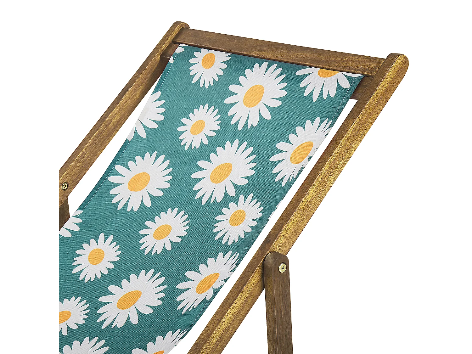 Lot de 2 chiliennes pliantes ANZIO avec tissus de remplacement Motif floral Acacia Marron clair