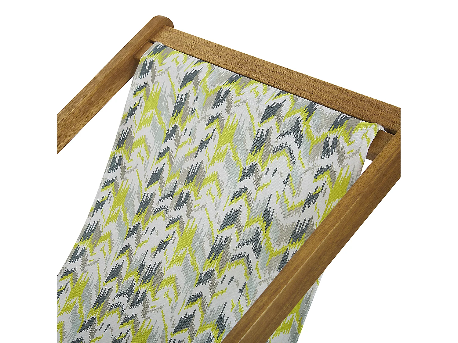 Lot de 2 chiliennes pliantes ANZIO avec tissus de remplacement Motif abstrait Acacia Marron clair