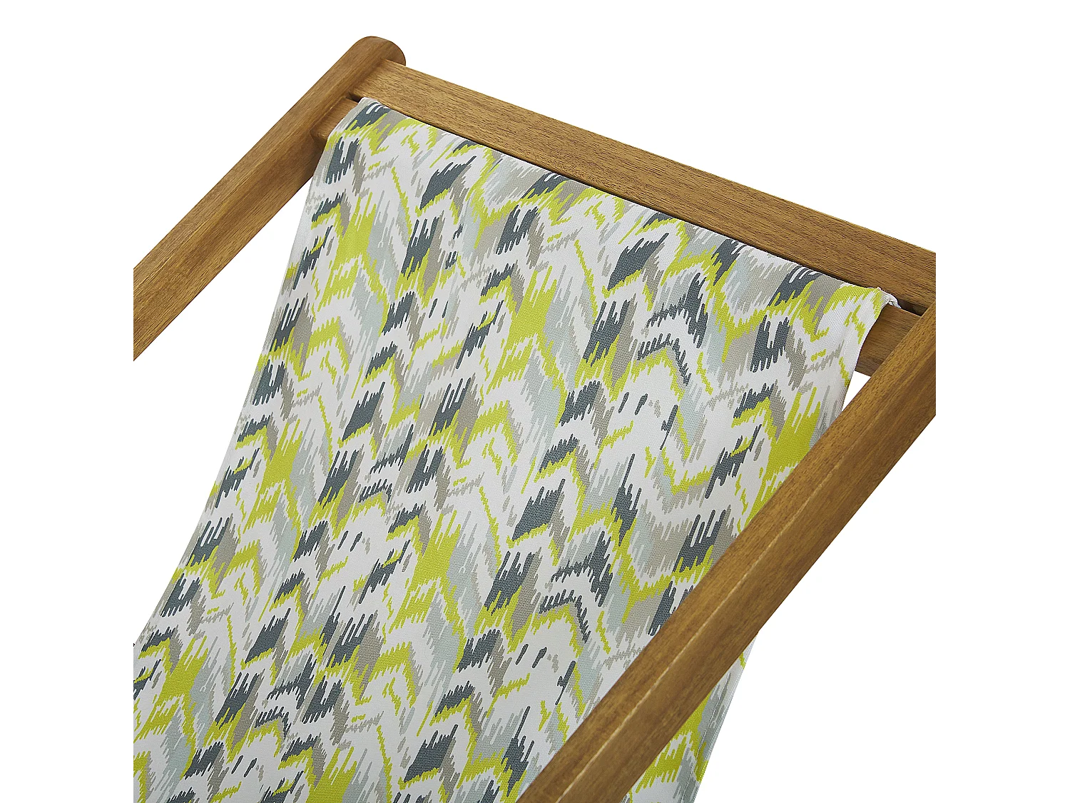 Lot de 2 chiliennes pliantes ANZIO avec tissus de remplacement Motif abstrait Acacia Marron clair