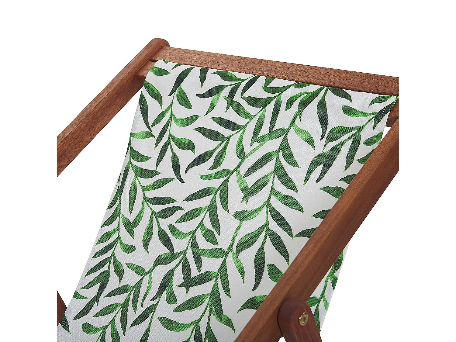 Set mit 2 klappbaren Liegestühlen ANZIO mit Ersatzstoffen Blumenmuster Akazienholz Dunkelbraun