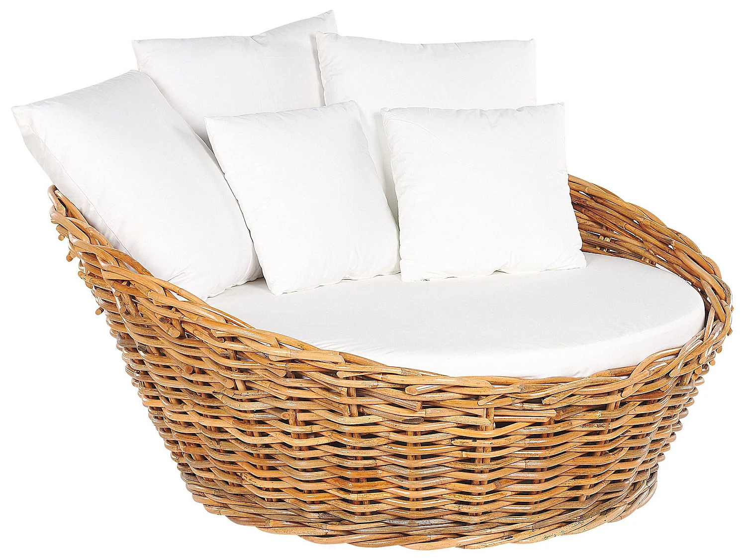 Letto da giardino rotondo in rattan naturale KALLITHEA