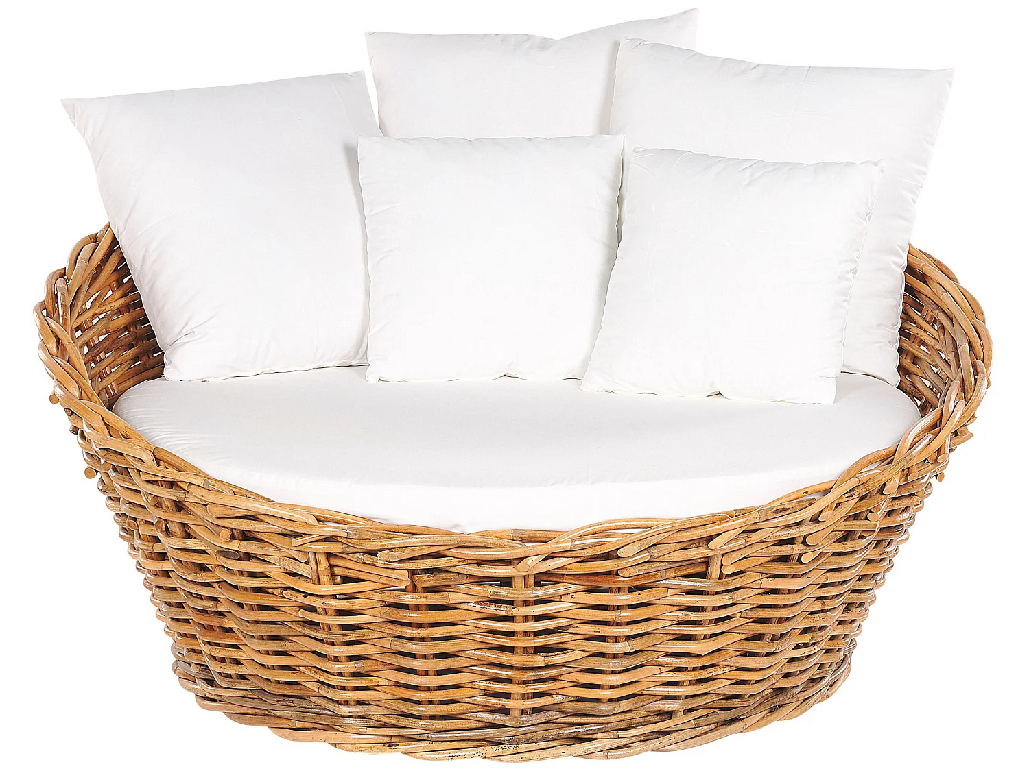 Letto da giardino rotondo in rattan naturale KALLITHEA