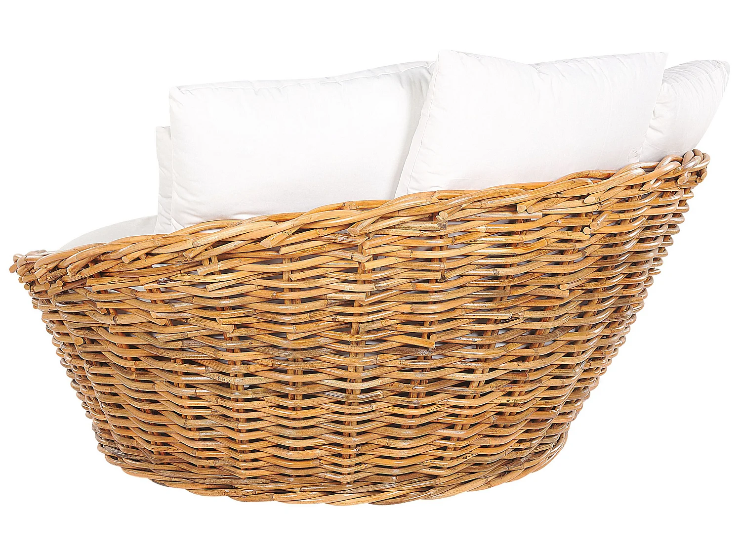 Letto da giardino rotondo in rattan naturale KALLITHEA