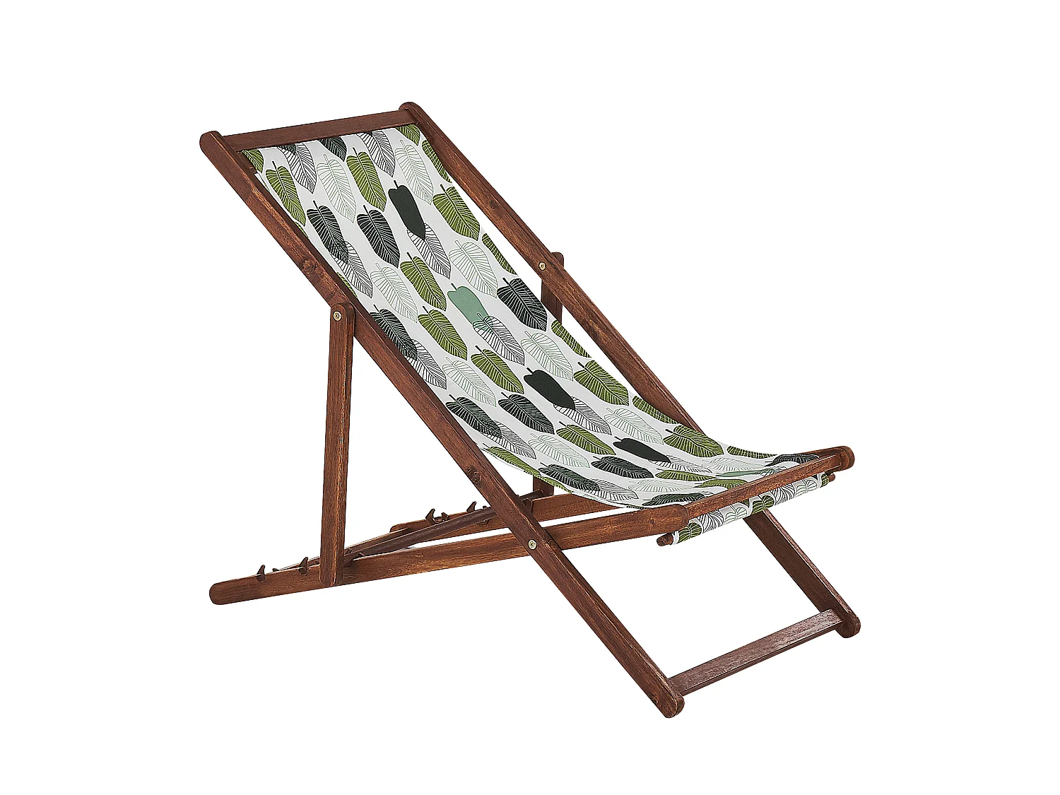 Lot de 2 chiliennes pliantes ANZIO avec tissus de remplacement Motif floral Acacia Marron foncé
