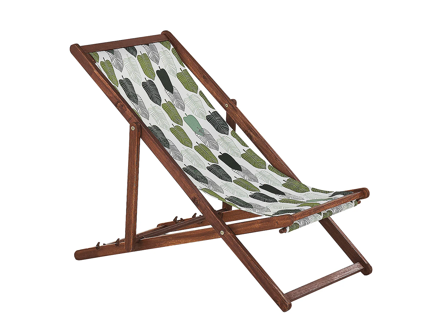 Lot de 2 chiliennes pliantes ANZIO avec tissus de remplacement Motif floral Acacia Marron foncé