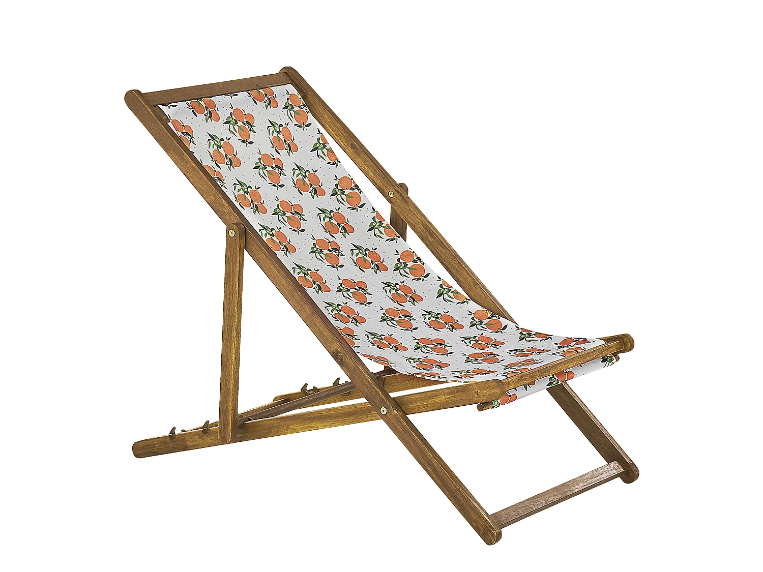 Lot de 2 chiliennes pliantes ANZIO avec tissus de remplacement Motif floral Acacia Marron clair