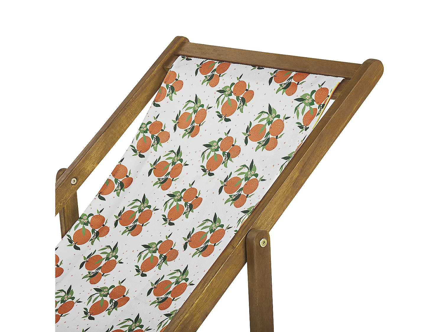 Conjunto de 2 cadeiras de praia dobráveis ANZIO com tecidos de substituição Motivo floral Madeira de acácia Castanho claro