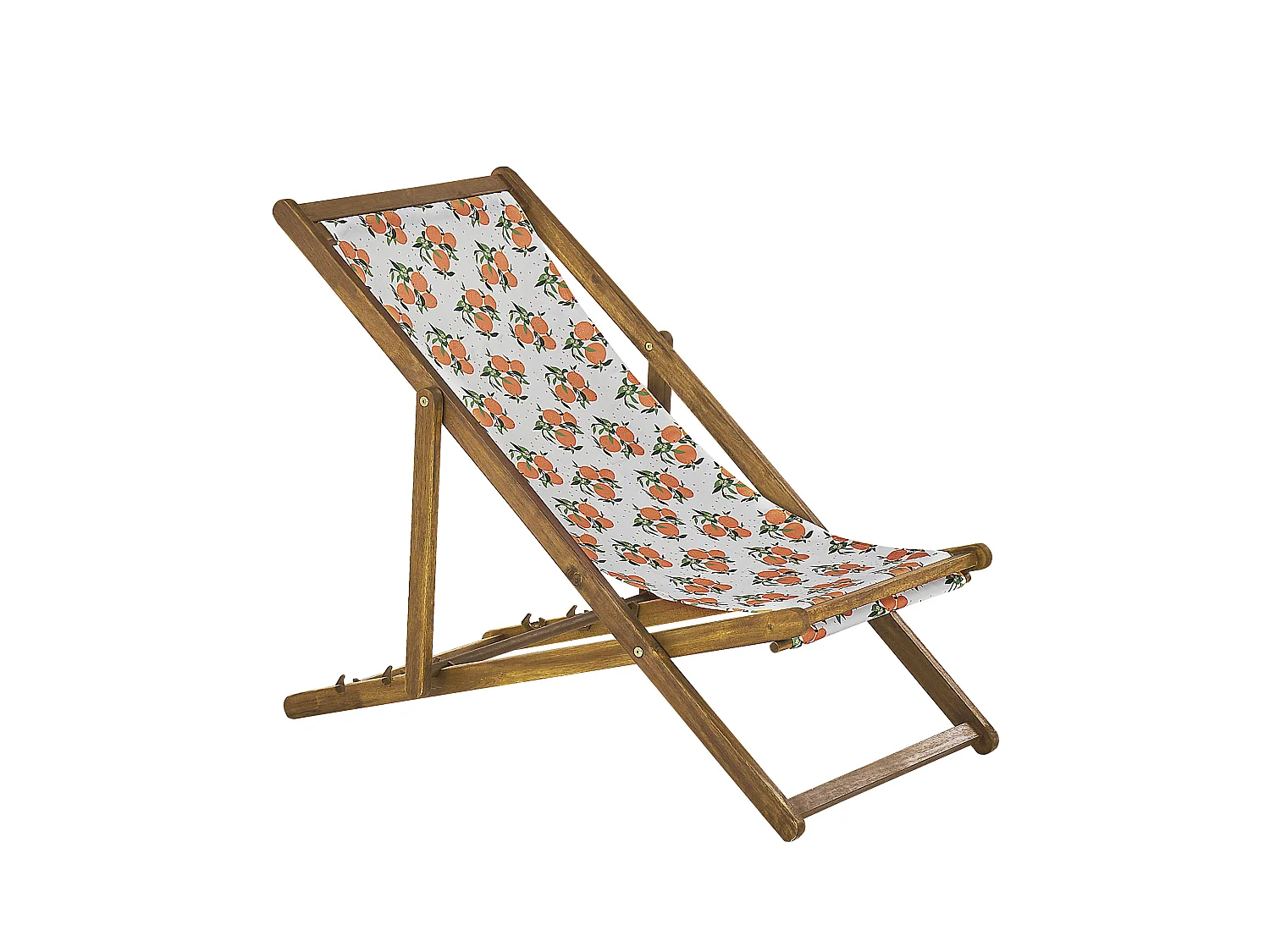 Lot de 2 chiliennes pliantes ANZIO avec tissus de remplacement Motif floral Acacia Marron clair