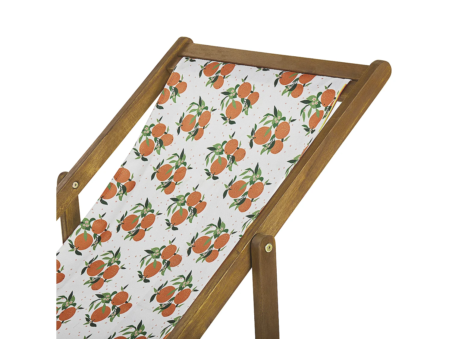 Lot de 2 chiliennes pliantes ANZIO avec tissus de remplacement Motif floral Acacia Marron clair