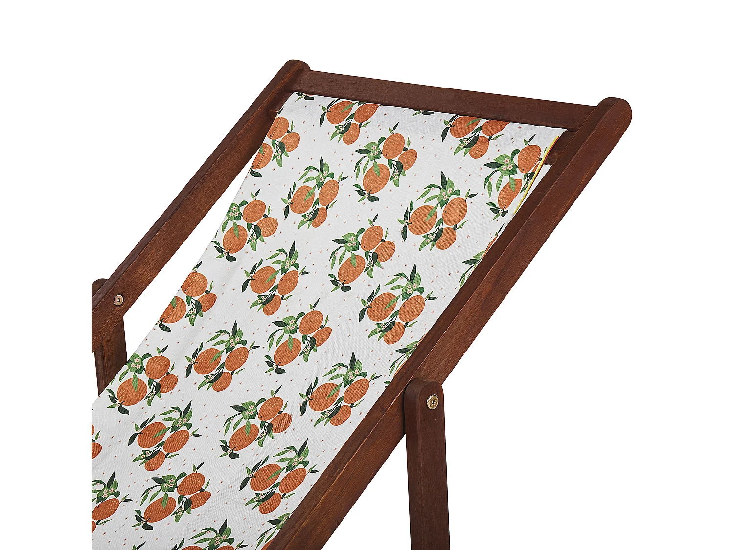 Zestaw 2 leżaków ogrodowych składanych ANZIO z zestawem wymiennych tkanin Motyw kwiatowy Drewno akacjowe Ciemnobrązowy