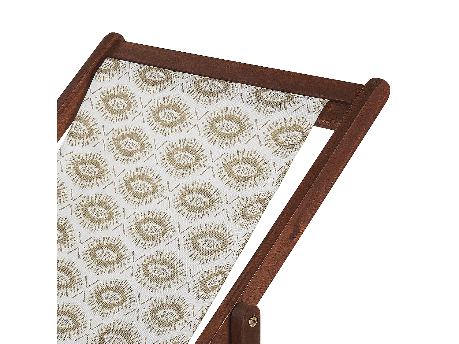 Zestaw 2 leżaków ogrodowych składanych ANZIO z zestawem wymiennych tkanin Motyw abstrakcyjny Drewno akacjowe Ciemnobrązowy