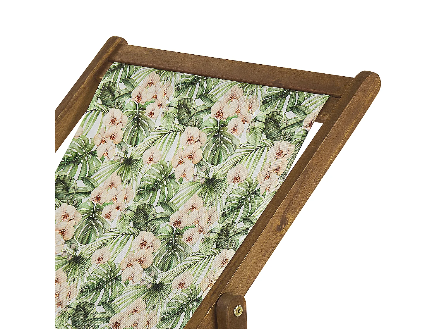 Set di 2 sedie a sdraio pieghevoli ANZIO con Tessuti di Ricambio Motivo floreale Legno d'acacia Marrone chiaro