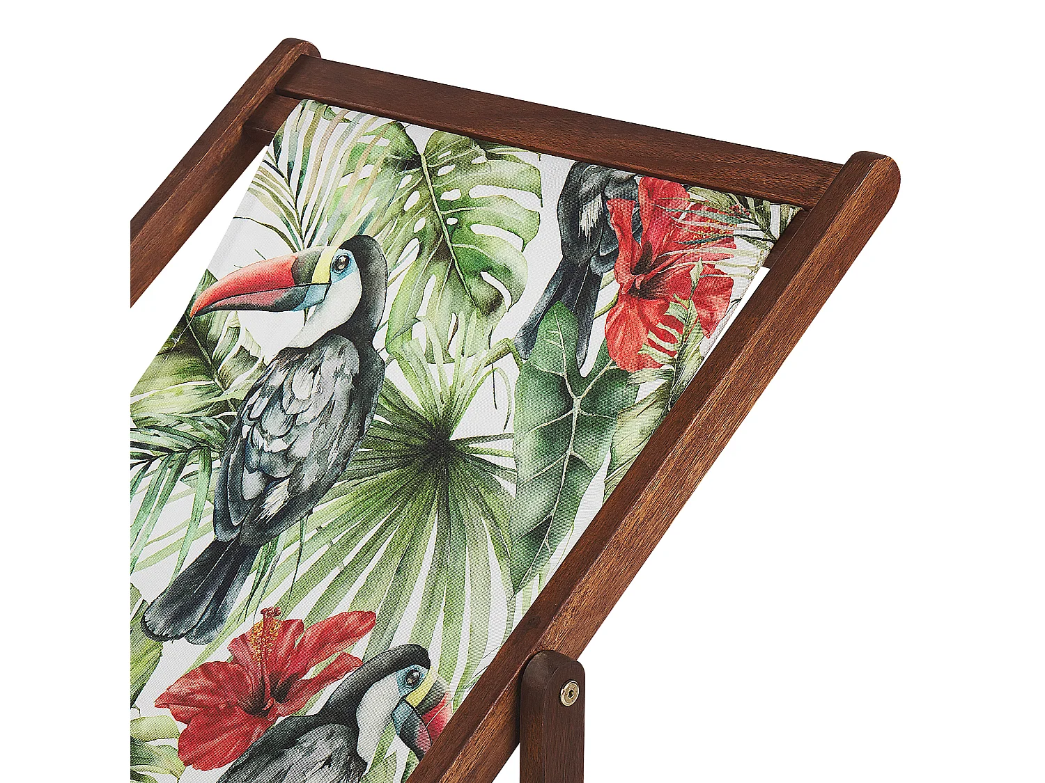 Conjunto de 2 cadeiras de praia dobráveis ANZIO com tecidos de substituição Motivo animal Madeira de acácia Castanho escuro