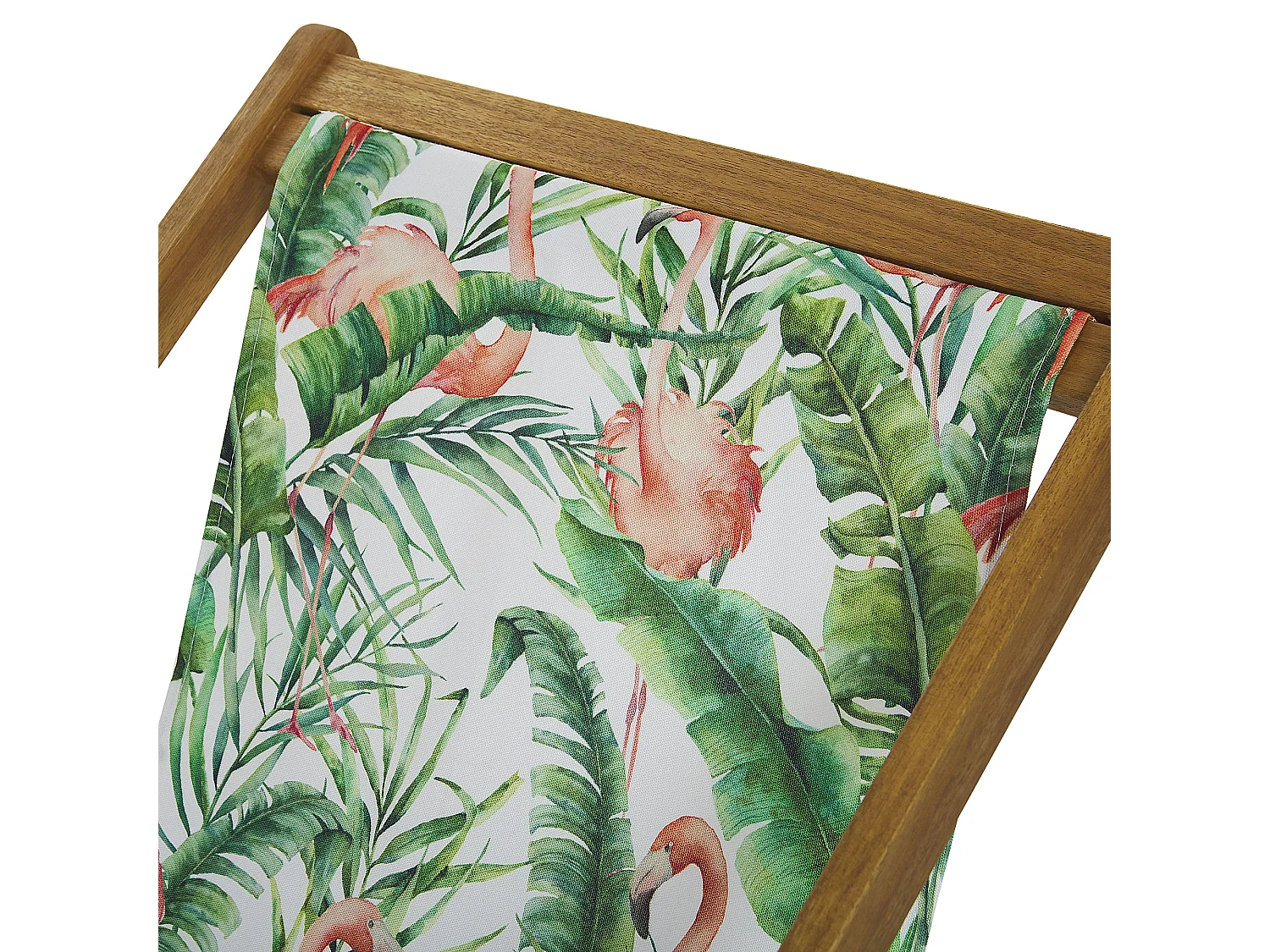 Conjunto de 2 cadeiras de praia dobráveis ANZIO com tecidos de substituição Motivo animal Madeira de acácia Castanho claro