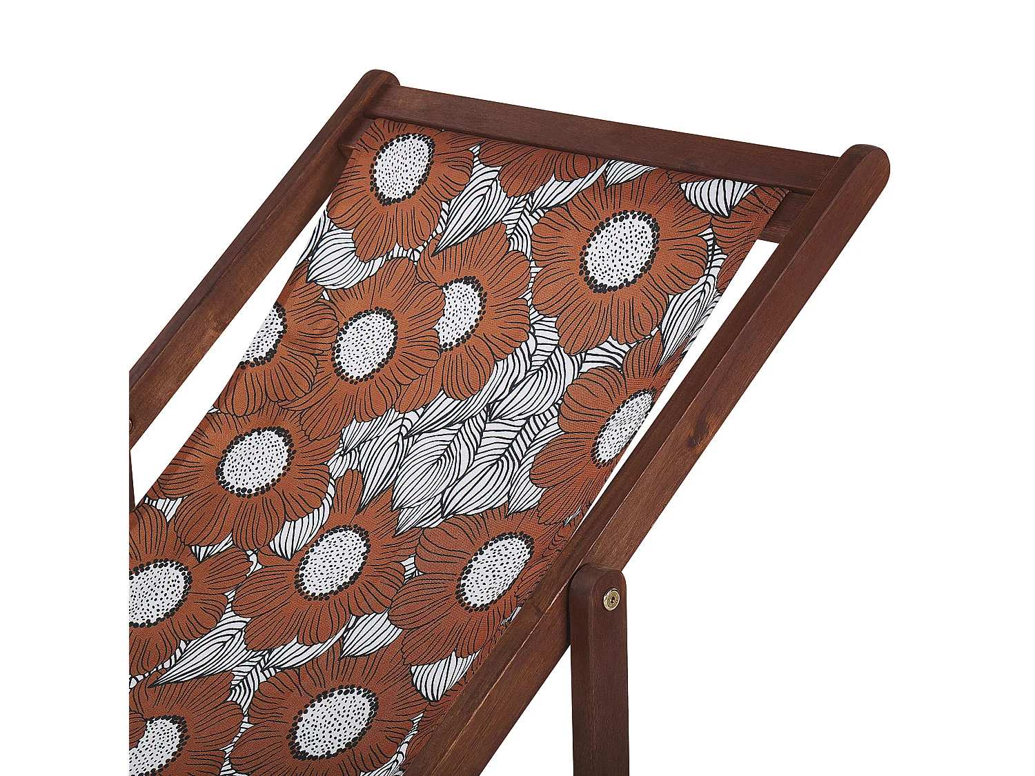 Set van 2 inklapbare ligstoelen ANZIO met vervangende hoezen Bloemen motief Acaciahout Donkerbruin