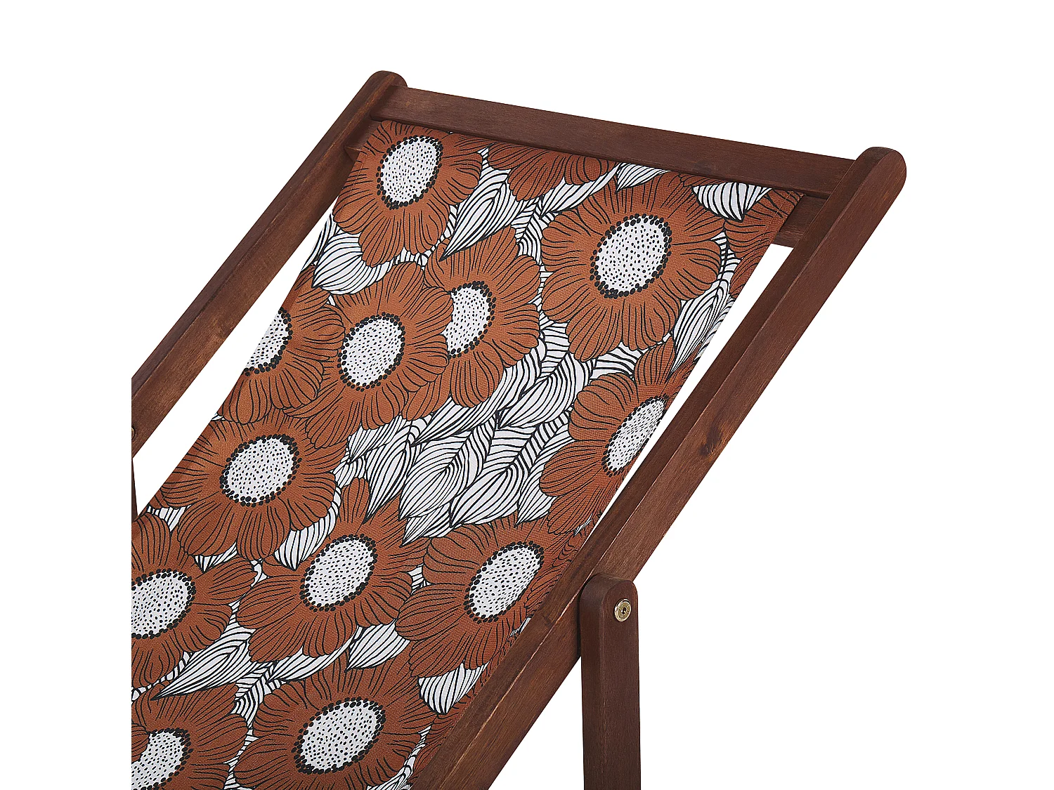 Lot de 2 chiliennes pliantes ANZIO avec tissus de remplacement Motif floral Acacia Marron foncé