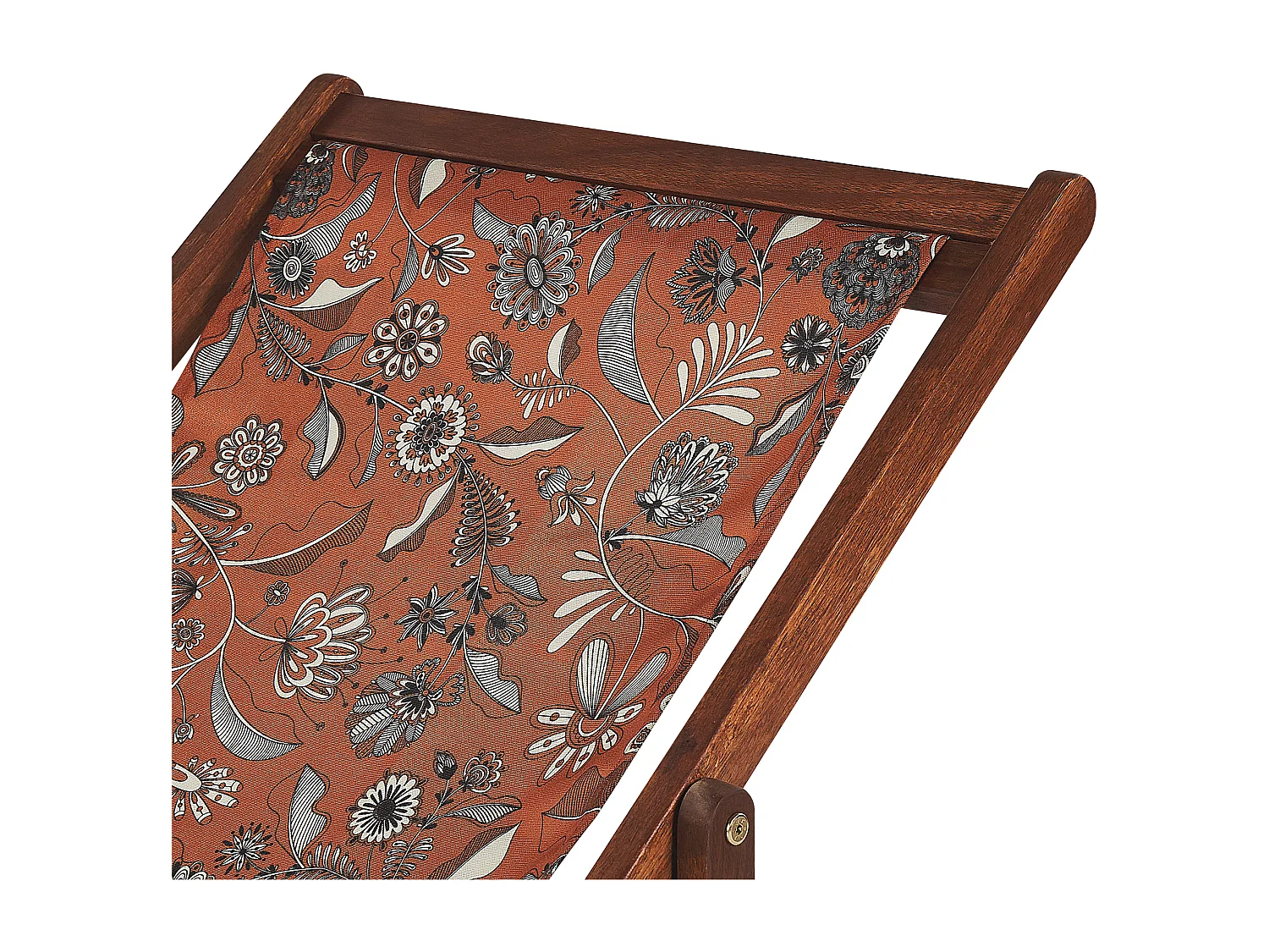 Set di 2 sedie a sdraio pieghevoli ANZIO con Tessuti di Ricambio Motivo floreale Legno d'acacia Marrone scuro