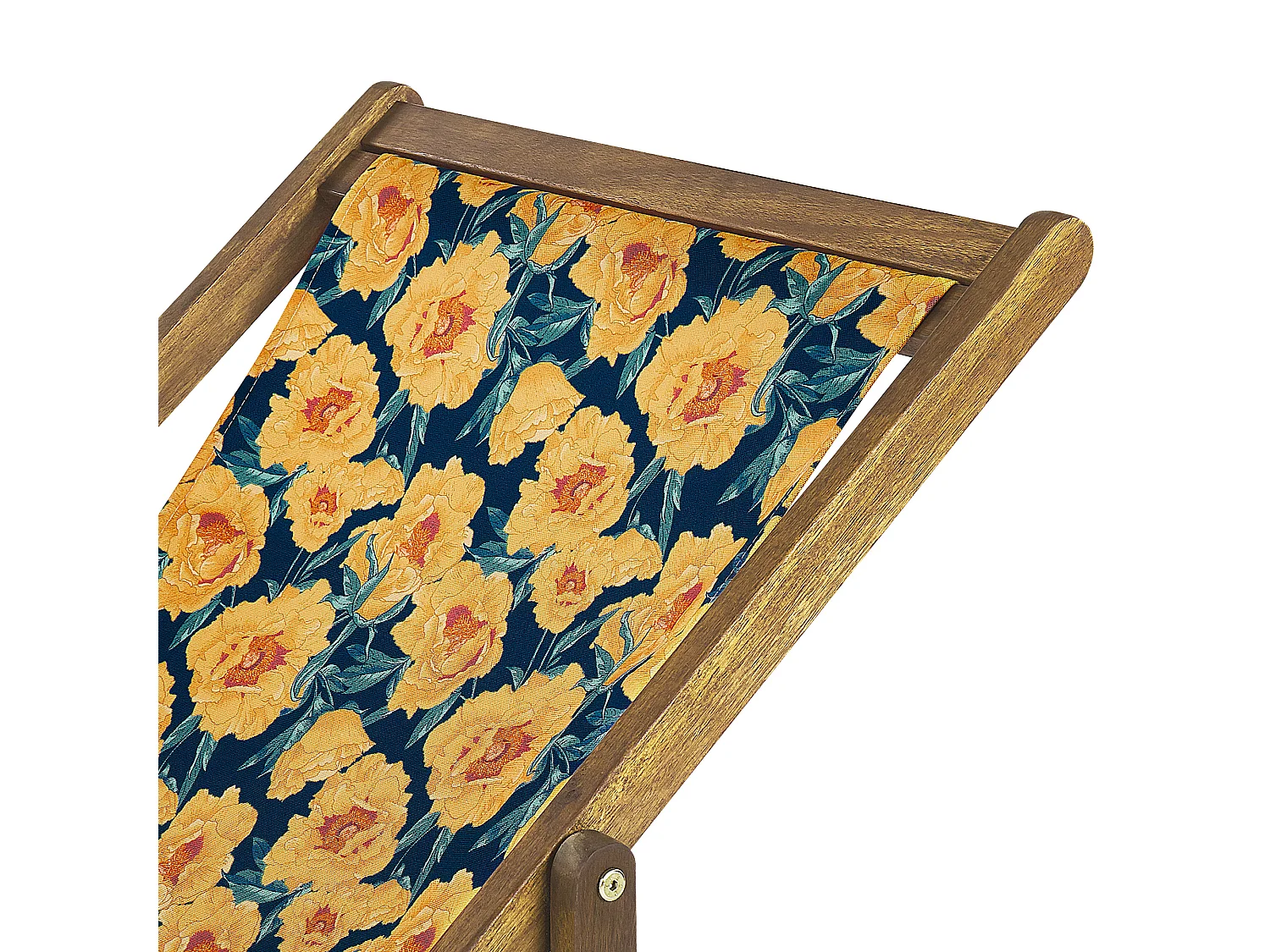 Lot de 2 chiliennes pliantes ANZIO avec tissus de remplacement Motif floral Acacia Marron clair