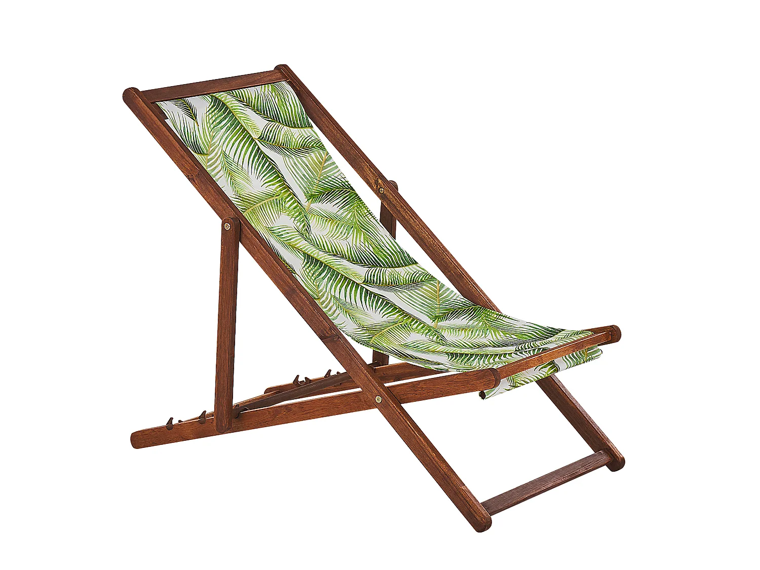 Set di 2 sedie a sdraio pieghevoli ANZIO con Tessuti di Ricambio Motivo floreale Legno d'acacia Marrone scuro