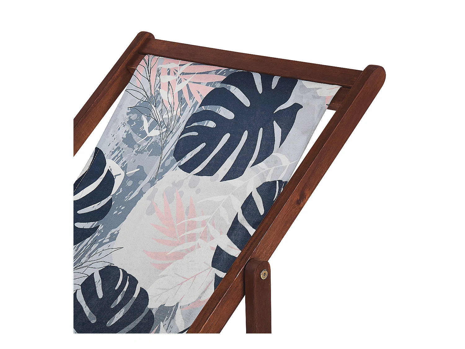 Lot de 2 chiliennes pliantes ANZIO avec tissus de remplacement Motif floral Acacia Marron foncé