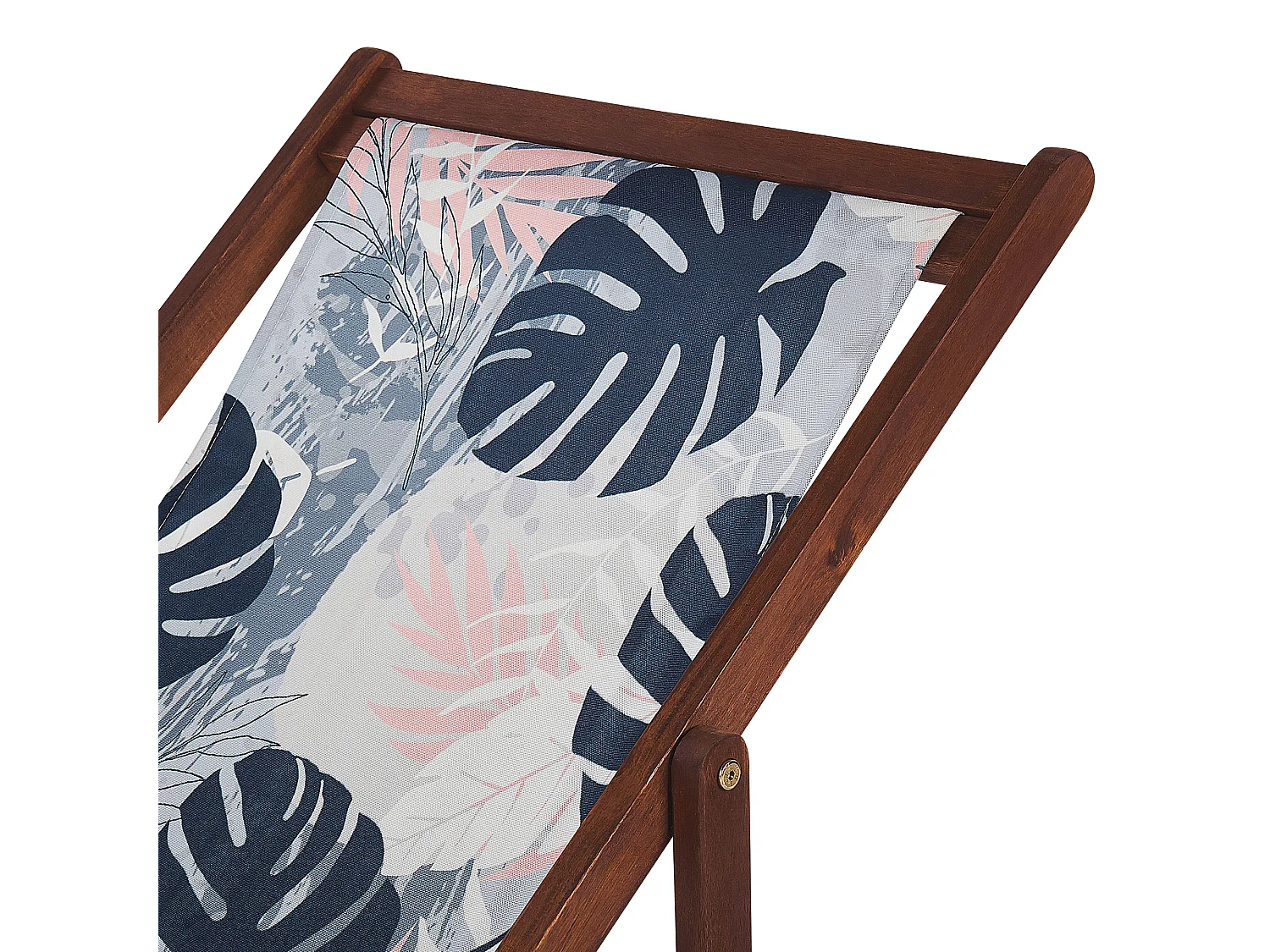 Set di 2 sedie a sdraio pieghevoli ANZIO con Tessuti di Ricambio Motivo floreale Legno d'acacia Marrone scuro